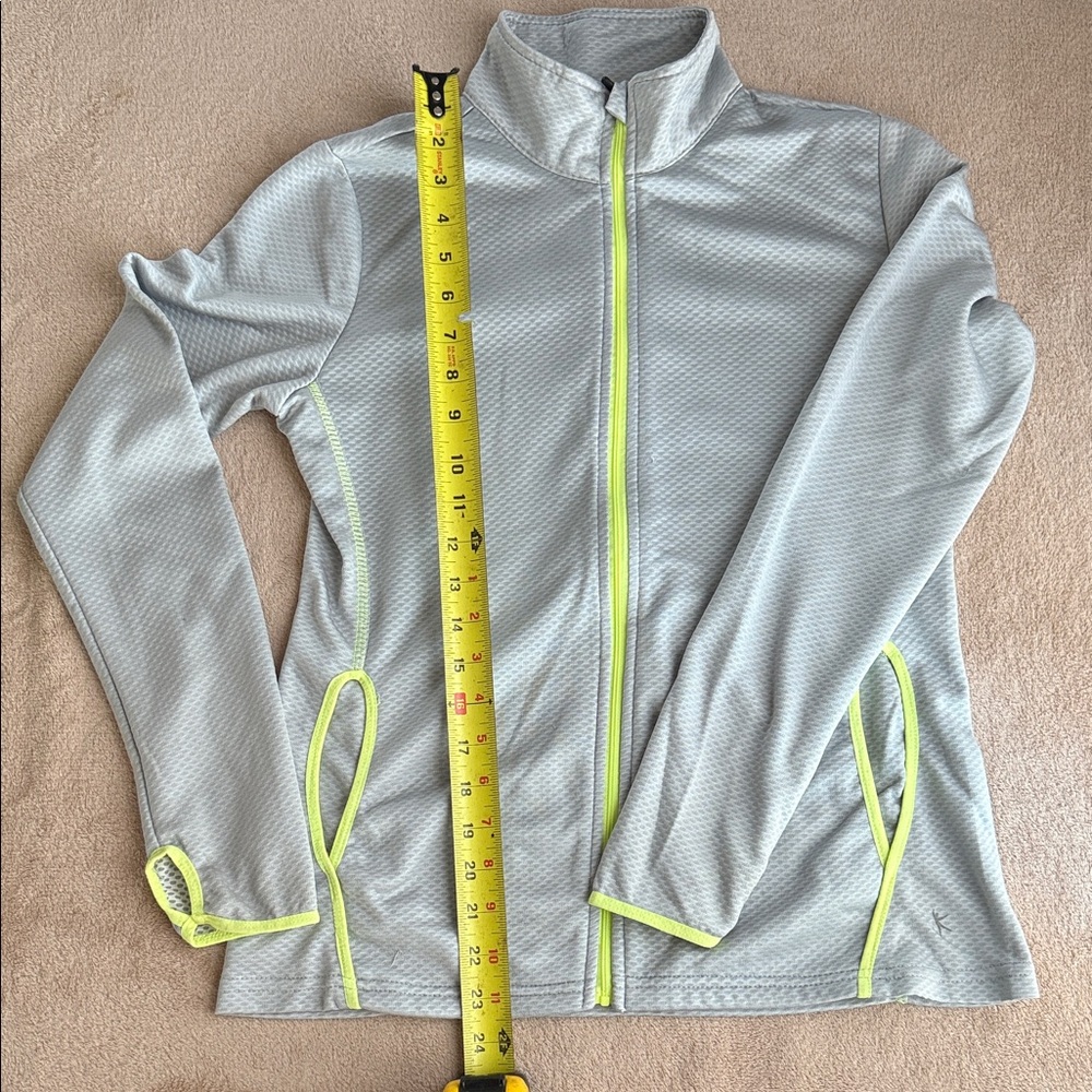Danskin Light Gray Jacket with Neon Yellow Trim - Women’s Size XS